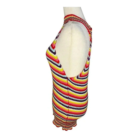 NEW Anthropologie JOHN‎ + JENN Women’s Medium Rainbow Stripe Percy Sweater Tank - Picture 3 of 8